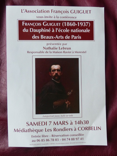 Conférence de Nathalie Lebrun : François Guiguet : du Dauphiné à l'école nationale des Beaux-Arts de Paris